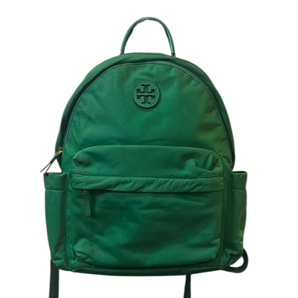Tory Burch Handbags - Tory Burch Ella Logo Nylon Adjustable Dual Zip Compartment Backpack in Arugula